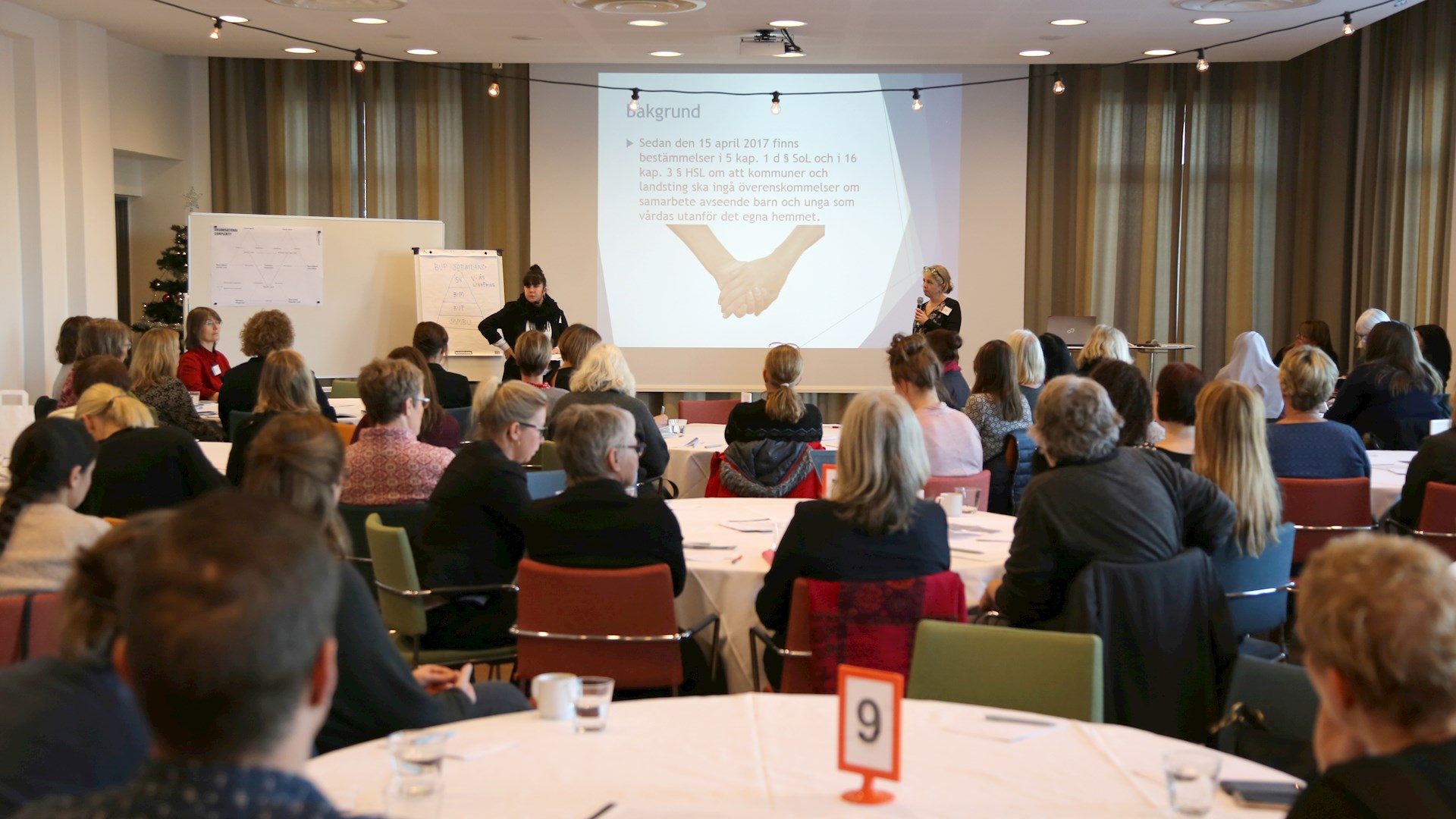 Kerstin och Karolina med deltagarna i förgrunden