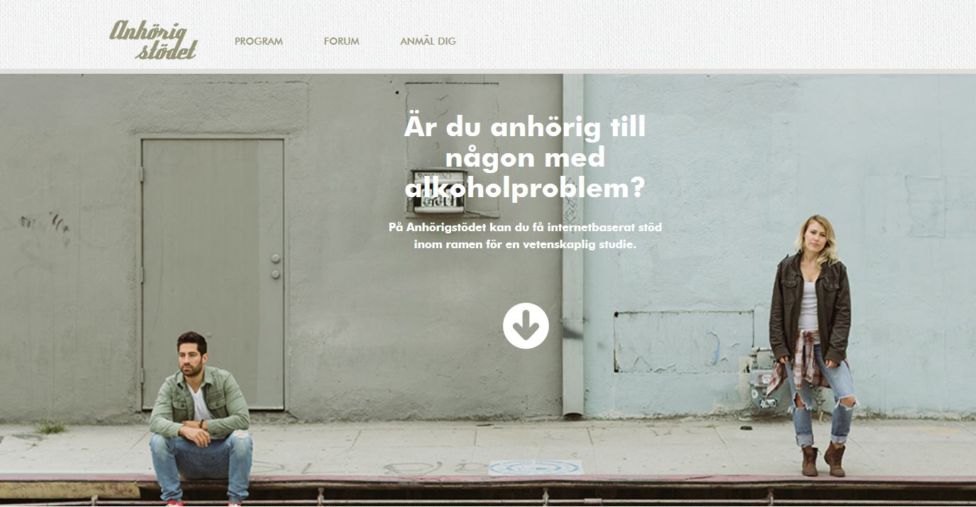Skärmklipp från anhörigstödet.se